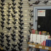 Handgun wall display in a retail setting